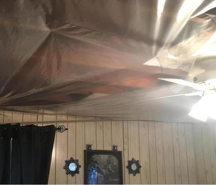 Work-in-progress repair of ceiling